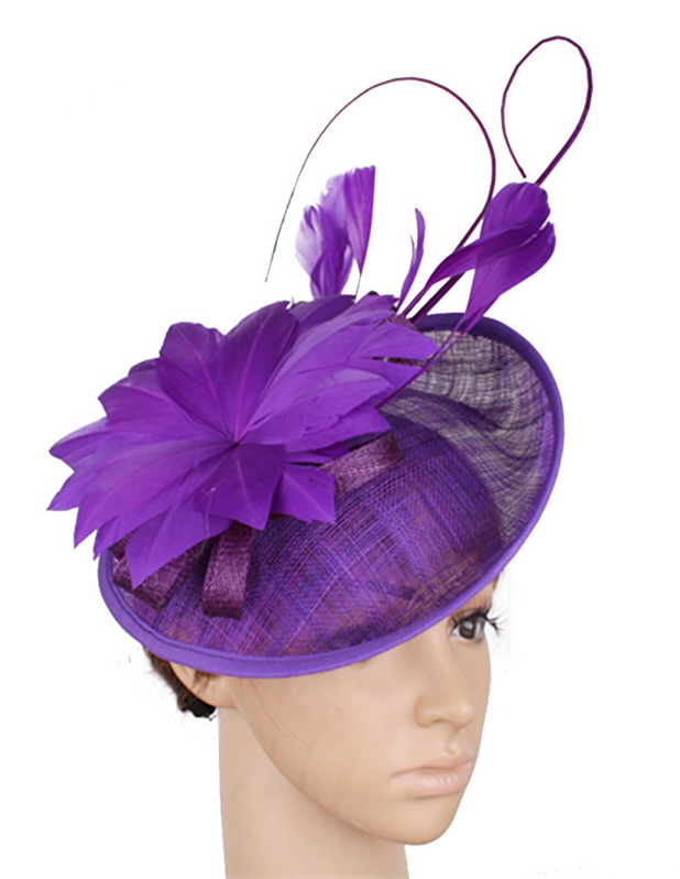[CN] sinamay feather mini top hat,fashion wedding headwear,party hat,women hat,hair ornament